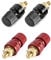 QWORK® Terminal Binding Post, 4Pcs M8 Thread Binding Postt, Type Brass Pillar Terminal Block, Red & Black