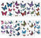Schmetterling Temporäre Tattoo Aufkleber,10 Blätter 3D Glitzer Tattoo Kinder Mädchen Schmetterling Kindertattoos Schmetterling Körperkunst Aufkleber für Kinder Spielen Mitgebsel Kindergeburtstag Party