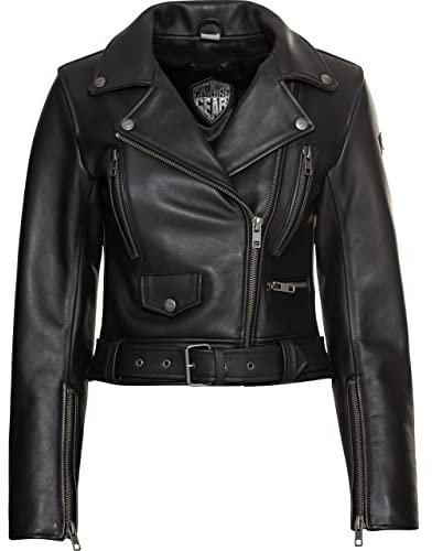 Spirit Motors Motorradjacke mit Protektoren Motorrad Jacke Bad Bonnie Damen Lederjacke schwarz M, Lifestyle, Ganzjährig