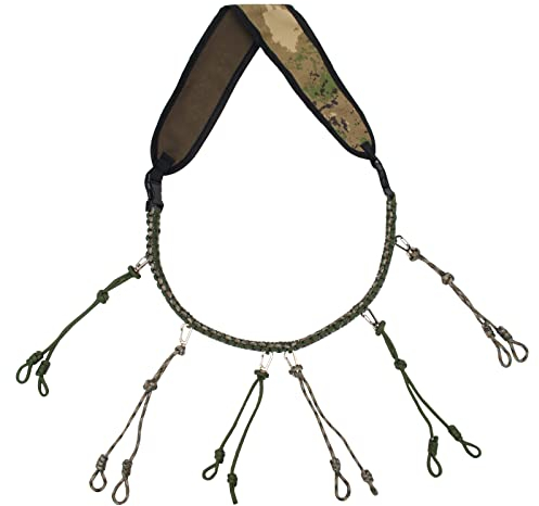 Windspeed Duck Call Lanyard, handgeflochtenes Paracord-Spielanruf-Schlüsselband mit 12 verstellbaren Schlaufen und 6 Schnallen, militärische Qualität, Jagdruf, Schlüsselband für Raubtiere im Freien