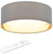 Navaris LED Deckenleuchte Milchglaskuppel - dimmbar mit Fernbedienung - verstellbare Farbtemperatur - Design Stoff Deckenlampe - Dunkelgrau/Gold