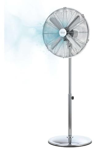 Cecotec Ventola a pedale EnergySilence 620 Retrostyle 50 W, finitura cromata, diametro 16 con 4 pale, 3 velocità, oscillazione, altezza regolabile, massima sicurezza