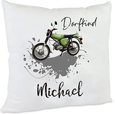 Kissen Dorfkind Moped Geschenkidee Jugendliche Mädchen Jungen Geburtstagsgeschenk (grün)
