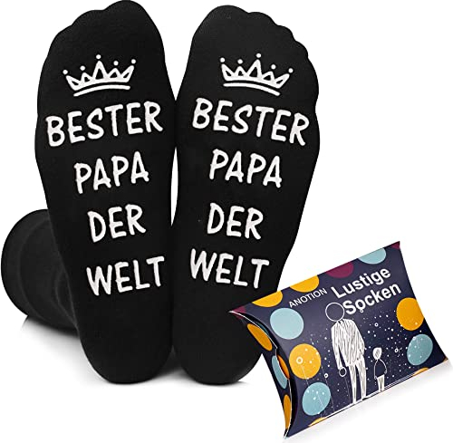 ANOTION Lustige Socken, Bester Papa Der Welt, Lustige Söckchen, Kleine Ostergeschenke Kleine Geschenke Für Männer Mini Geschenke Geschenke für Väter Witzige Geschenke für Männer