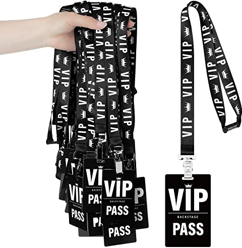 PerKoop Umhängeband mit PVC-Kunststoff-Passkarten, schwarzes Umhängeband und Karten für Backstage Zugang, Konzert, Geburtstag, Quitte, Auszeichnung, Filmabend, Party, Event, Organizer, 25 Sets