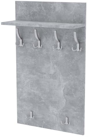 AKKE Garderobenpaneel Wandgarderobe Mit Ablage Wandpaneel Garderobe PVC Maxi Beton 100cm x 60 cm