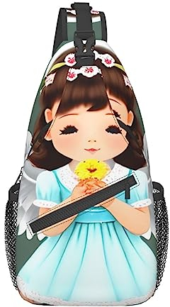 DTGPRO Cute Little Angel & Chest Bag Crossbody Bag Rugged And Durable, High Storage Capacity Adjustable Strap Length, Schwarz , Einheitsgröße