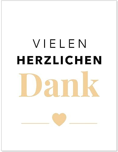 Einladungskarten Manufaktur Hamburg 8 Flaschenetiketten selbstklebend - Etikett Danke Bedanken Danke sagen Typo Goldlook - Flaschen Aufkleber für Wein oder Sekt