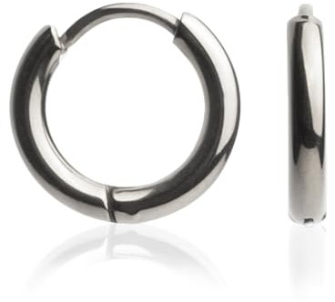 Kleine Creolen silber • Filigrane Ohrringe Basic • Nickelfreie Ohrhänger Edelstahl • Wasserfester Modeschmuck • MIX & MATCH • Ø 12mm