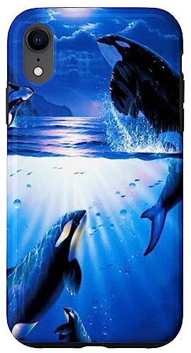 Handyhülle „Killer Orca Wales in Blue Ocean Moonlight“ Hülle für iPhone XR