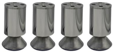 4er Set Möbelfuß Chrom in 4 Größen 8 bis 15 cm