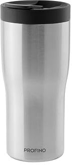 PROFINO Barista Thermo To Go Becher 0,35 L | Edelstahl | Auslaufsicher dank Doppellock-System | BPA-frei | Spülmaschinengeeignet | Edelstahl Thermobecher Kaffee to go hält 3h warm & 6h kalt