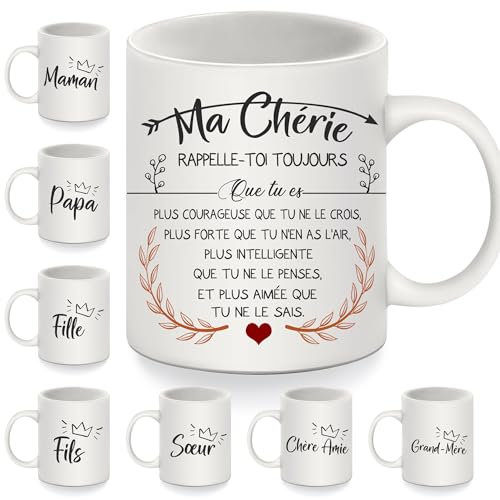 Bommex Rappelle-Toi toujours que tu es plus courageuse Mugs Tasse à café pour copine petite amie femme cadeau d'inspiration pour ma chère l'anniversaire de la Saint Valentin cadeau de Noël (ma chère)