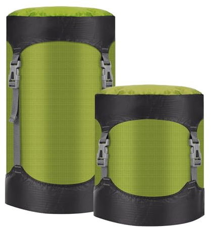 Risipu Compression Stuff Sack, 8L/15L/25L/35L/52L Sleeping Bag Compression Sack Great for Compression Bag Waterproof Outdoor Storage Bag for Backpacking, Traveling,Hiking and Camping (Green, M)