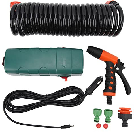 XTevu 12V Washdown Pump Kit 1.8GPM 5.5BAR Efficient Portable Deck Diaphragm Pump Cleaning Systems for RV Boat Garden Deck Water Pressure Pump Kit