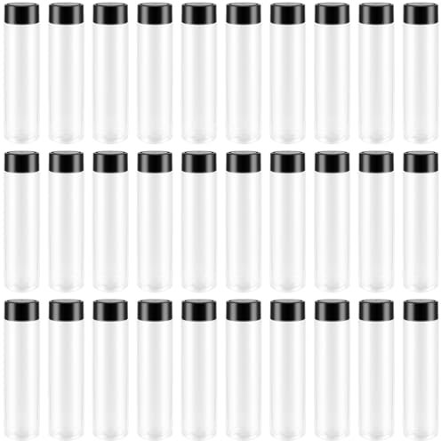 KEILEOHO 30 Pièces Bouteilles de Jus en Plastique Transparent, 350 ML, Bouteilles à Boisson Vides pour Smoothie avec Couvercles pour Boissons Maison au Lait et Au Jus d'eau