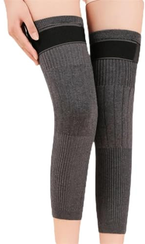 LPHFDCS Knieschoner 2PCS Kaschmir Wolle Knie Pads Unterstützung Klammer Winter Warme Thermische Knie Wärmer Hülse for Relief Ski Radfahren Laufen Knieschoner Tanzen(General-Gray,XL for 65-80KG)