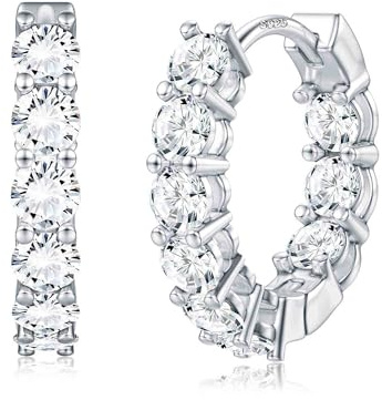 Dochais Ohrringe Creolen Silber 925 Damen Hypoallergene Ohrringe Vergoldete 14K Gold Creolen Kleine Großes Leichtgewicht Huggie Hoop für Mädchen Frauen Schmuck Geschenk 10MM 30MM (Silber/Gold)