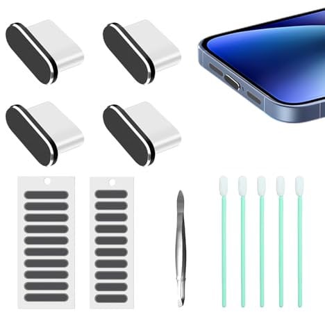 Cosmeria USB C Dust Cover Set For Smartphones, Laptops And Tablets, Dust Cover And Speaker Protector, Universal Sizes For Apple, Samsung, Xiaomi...