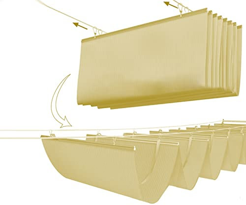 Tenda a vela retrattile per pergola, portico, patio, resistente ai raggi UV, copertura di protezione solare con kit di montaggio scorrevole (dimensioni: 0,9 m x 3 m)