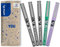 PILOT - Caja de 5 V5 - Bolígrafos roller con tinta líquida - Punta de aguja Fina para Escritura Suave y Precisa - Secado rápido, antimanchas - 3 Negro, 1 Verde, 1 Morado - Punta Fina (0,5mm)