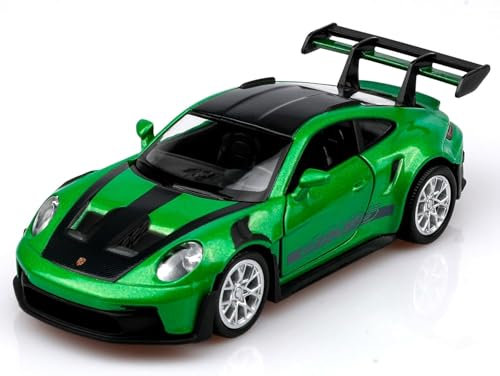 BGHSCA 1/36 Maßstab Porsche 911 GT3 RS Auto Modelle, Sammlerstücke Diecast Pull Back Fahrzeuge Porsche 911 GT3 RS Spielzeugauto Geschenke für Jungen Mädchen (Grün)