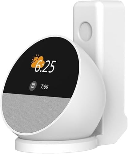 PAIKIUU Wall Mount for Echo Pop Smart Speaker Stand Holder for Echᴏ Pop No Screws and Drill Needed Cable Hidden Storage Compatible with Google Nest White
