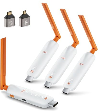 HDMI sans Fil Émetteur et 3 Récepteurs, jusqu'à 6 RX, TIMBOOTECH 5G Wireless HDMI avec écran LED, 1080P@60 Hz, 165pi/50m pour Ordinateur Portable, boîtier TV, caméra vers projecteur/TV/Moniteur/Mobile