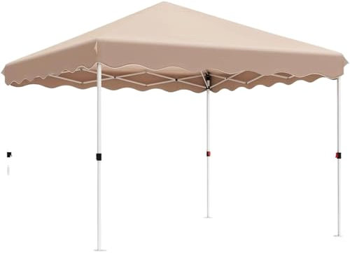 SLAHAJ Carport Tente de Garage Tonnelle Pliante 3 x 3 m, imperméable, pour Jardin, fête, extérieur, Commercial Abris de Voiture(Beige)