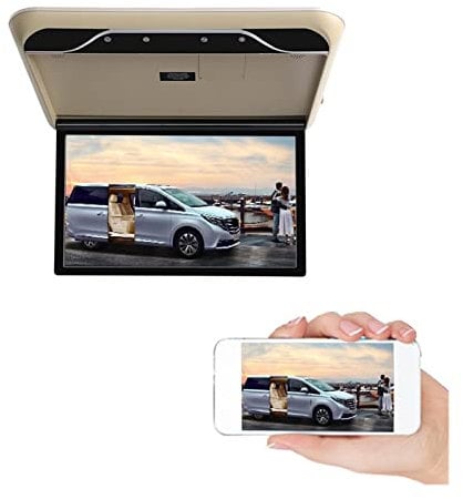 Auto-TV-Kopfstützenmonitor, 19-Zoll-Auto-Monitor HD-LCD-Bildschirm Auto-Video-Playe 1080P Automobil-Decken-Dachmontage-Display Tragbarer Multimedia-TV-Link Für lange Autofahrten oder Familienurlaube(1
