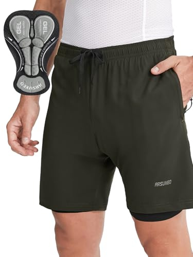 ARSUXEO Herren Radhose Lose Passform gepolstert Mountainbike Shorts 2506
