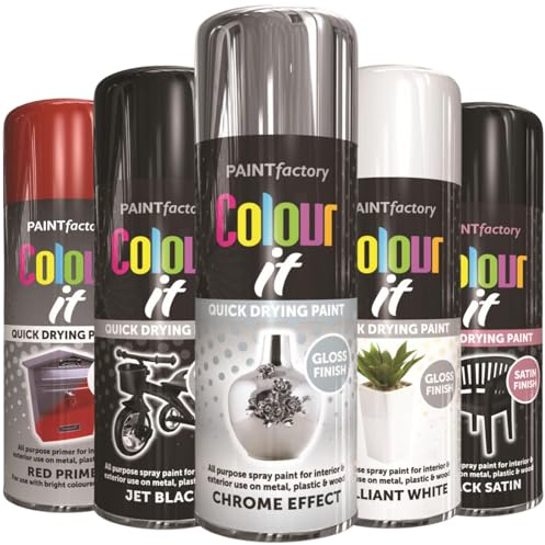 Color it Spray Paint 400ml – Multi Surface Fast Drying Paint Spray for Wood, Metal, Plastic, and More – Gloss, Satin, Primer & Chrome Effect Finishes – Indoor & Outdoor Use (Chrome Effect 2700)