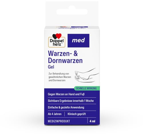 Doppelherz med Warzen- & Dornwarzen Gel - einfache Anwendung | Medizinprodukt zur Behandlung von gewöhnlichen Warzen und Dornwarzen - gezielte Anwendung - 4 ml