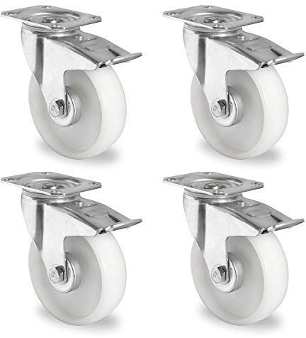 Rollensatz 4 Lenkrollen mit Feststeller 125 mm Polypropylen