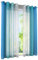 BAILEY JO 2er-Pack Gardinen mit Verlauf-Farben Muster Vorhang Transparent Voile Vorhänge (BxH 140x225cm, Blau mit Ösen)