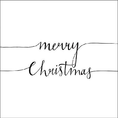 Ambiente Serviette Motiv : Christmas Note White - Weihnachten weiß - Merry Christmas Aufschrift - 20 Servietten pro Packung, 33x33 cm