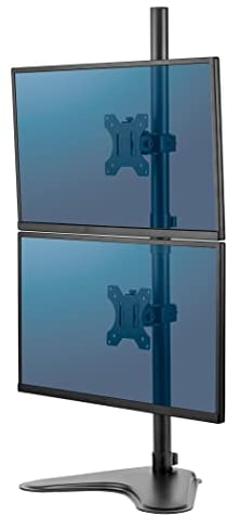 Fellowes Monitorarm Seasa mit Standfuß - höhenverstellbar - für 2 Monitore übereinander bis je 81,28 cm (32 Zoll) - schwarz