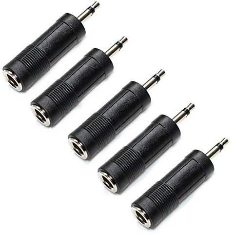 Oiyagai 5 Piezas de Adaptador Convertidor de Audio de 6,5mm Hembra a 3,5mm Macho (Mono)