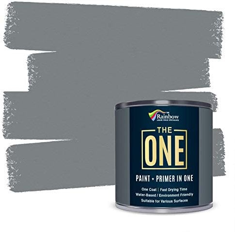THE ONE All-in-One Farbe & Grundierung – Grau Glänzend, 2.5 L | Multi-Oberflächen 1-Schicht-Formel | Innen & außen | Wasserbasiert, langlebig & VOC-arm