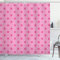 ABAKUHAUS Hot Pink Duschvorhang, Klassische Einfache Punkt, Stoffliches Gewebe Badezimmerdekorationsset mit Haken, 175 x 200 cm, Pink Rosa