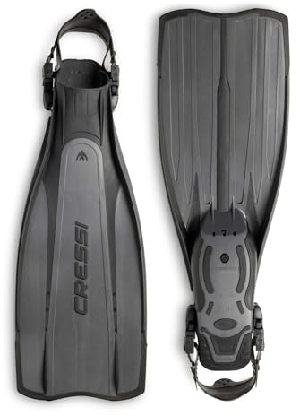 CRESSI TÉCNICA - Cressi Pro Light Aletas, Unisex, Negro/Plata, S/M