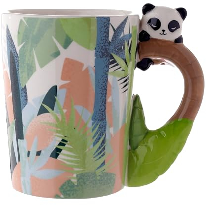 Puckator Pandarama Panda geformter Henkel Tasse aus Dolomit-Keramik
