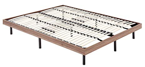 MOG Holzbett Metallrahmen mit Holzumrandung Größen (Eiche Dunkel, 180x200)