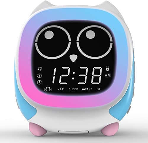 iTOMA Addo Enfants Lumière, Lampe De Chevet Simulation Lever du Soleil/Coucher De Soleil, Grandir Entraîneur De Montre pour Enfants, Blanc Bruit Réveil Réveil Hibou CKS912