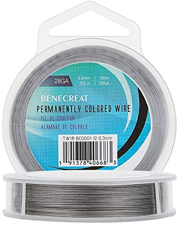 BENECREAT 100m 0.3mm Alambre de 201 Acero Inoxidable Cable Metálico Trenzado por 7 Hilos Accesorios de Manualidad para Diseño de Bisutería