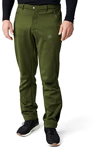 DANISH ENDURANCE Pantalon Softshell Homme, Coupe-Vent, Déperlant, Genoux Articulés, Respirant, Vert, L