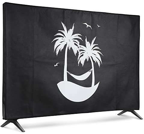 kwmobile Funda para Monitor 55 TV - Cubierta Protectora para Interior - Hamaca con Palmeras