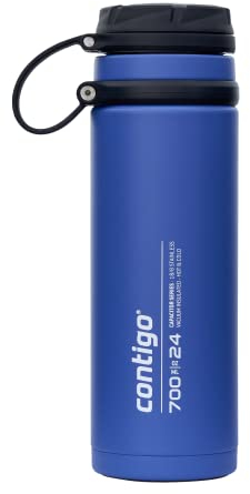 Contigo Fuse stainless steel drinks bottle, 100 % leakproof, large water bottle with wide screw-top lid, keeps drinks cold for up to 30 hours, premium outdoor insulated bottle, 700 ml