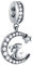 Kaninchen Charms auf der Mondsichel Anhänger, fit Pandora Ostern Tag Armband, 925 Sterling Silber charm Rabbit Hase mit Sparkly CZ Tier Perlen, Haustier Geschenk für Nichte/Schwester/Weihnachten