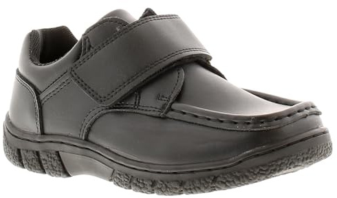 Rockstorm Artful Boys School Shoes - Primary School Boys Black Shoes. Academic Footwear for Kids with Touch Fastening Strap. Durable Kids Footwear Black 11 Child UK